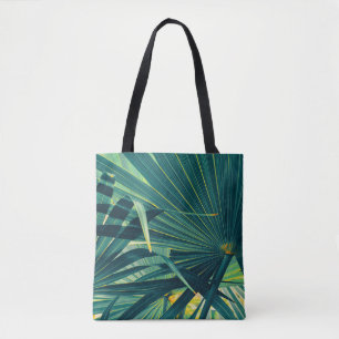 Tote Bag Texture tonique à feuille de palme striée
