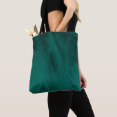 Tote Bag Texture Vintage de plumes vert foncé (De près)