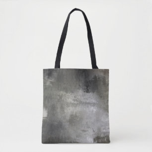 Tote Bag texturisé noir et blanc grunge abstrait d'art