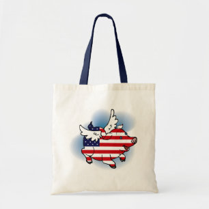 Tote Bag Th des 4-4 juillet des porcs patriotiques de vol