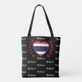 Tote Bag Thailand Flag & Heart, mode/sport Thai Flag (Dos)