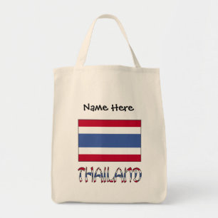Tote Bag Thaïlande et drapeau thaï avec votre nom