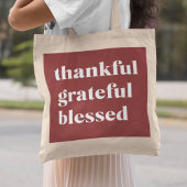 Tote Bag Thankful Grateful Blessed