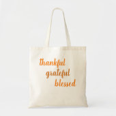 Tote Bag Thankful Grateful Blessed Thanksgiving (Devant)