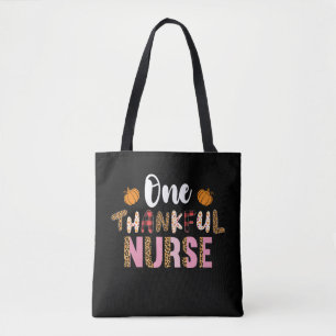 Tote Bag Thanksgiving One Thankful Nurse Leopard Fall Groov