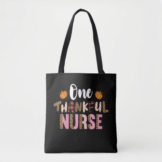 Tote Bag Thanksgiving One Thankful Nurse Leopard Fall Groov (Devant)