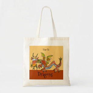 Tote Bag Thare Be Dragons