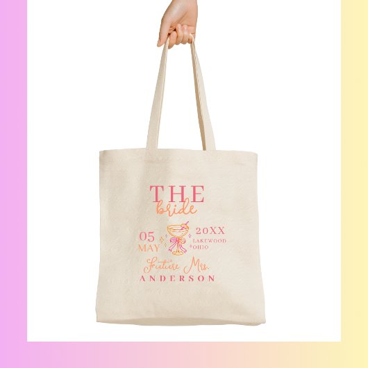 Tote Bag THE BRIDE! Coctail Bachelorette Party