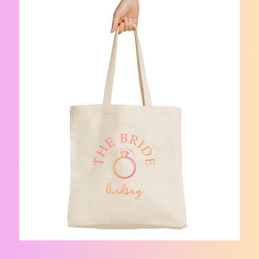 Tote Bag The Bride! Ring Bachelorette Party