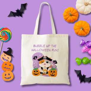 Tote Bag Thé de bulle avec Pirate Kawaii Chat Halloween Fun