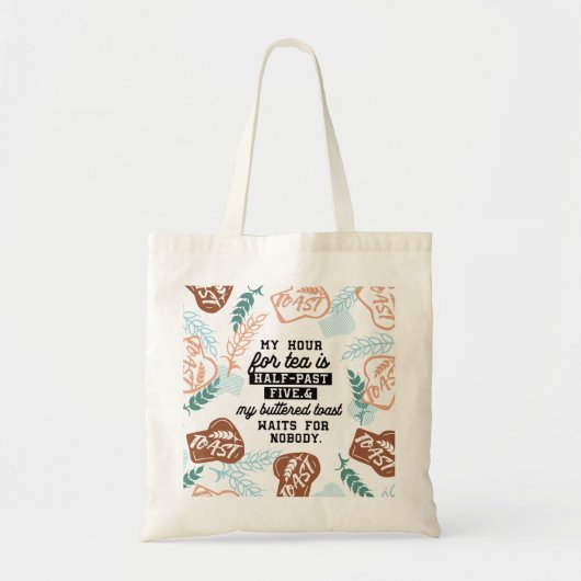 Tote Bag Thé et citations de toasts beurrées (Devant)