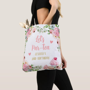 Tote Bag Thé Fête d'anniversaire Fille Rose Fleur Par-thé F