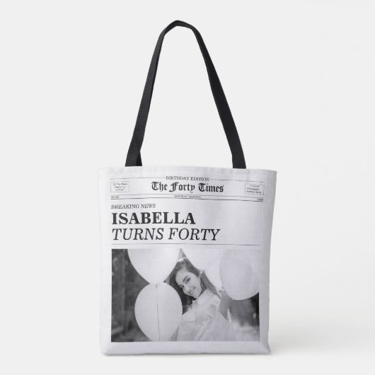 Tote Bag The Forty Times Newspaper 40th Birthday Party (Dos)