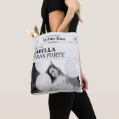 Tote Bag The Forty Times Newspaper 40th Birthday Party (De près)