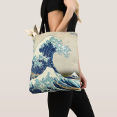 Tote Bag The Great Wave – Katsushika Hokusai – Custom Text (De près)