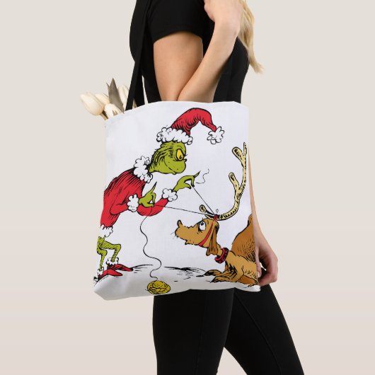 Tote Bag The Grinch Prepares Max the Reindeer (De près)