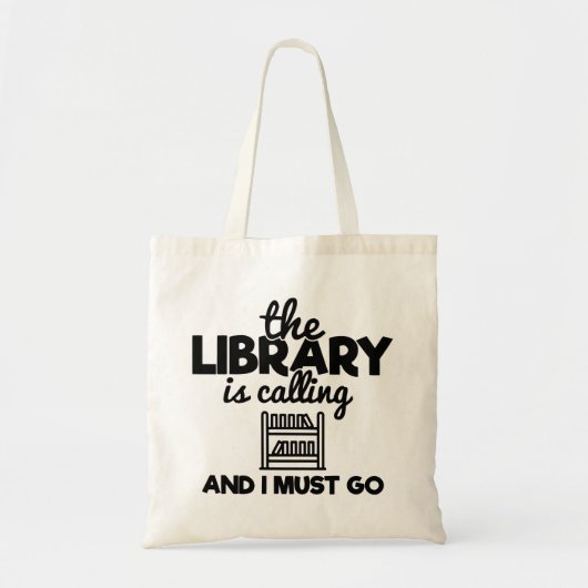 Tote Bag The Library Is Calling And I Must Go Reading Books (Devant)