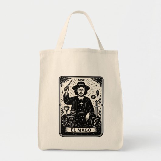 Tote Bag The Magician Tarot Card Print  (Devant)
