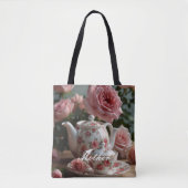 Tote Bag Thé Rose de chou rose (Devant)