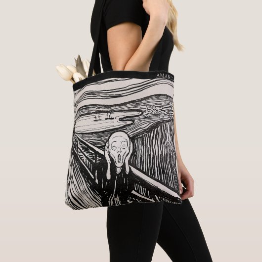 Tote Bag The Scream – Edvard Munch – Custom Text  (De près)