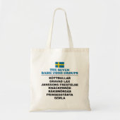 Tote Bag The Seven Basic Food Groups Funny Swedish (Devant)