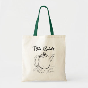 Tote Bag Théière de sachet à thé avec des feuilles de t