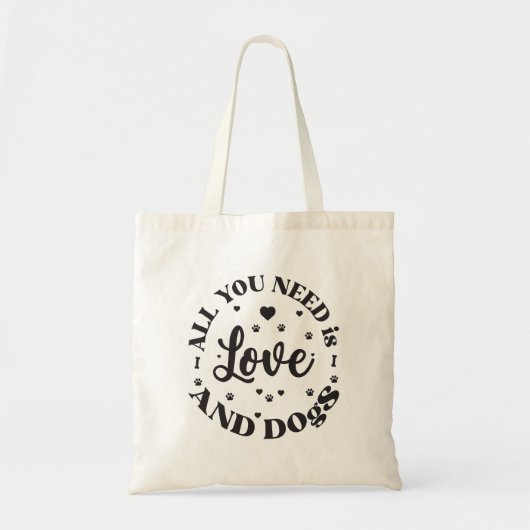 Tote Bag Thème "Amour et Chiens" (Devant)
