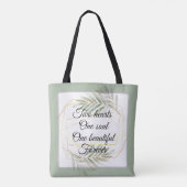 Tote Bag Thème botanique de mariage noir doré arqué moderne (Dos)