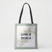 Tote Bag Thème Botanique Mariage Arché Noir Moderne (Devant)