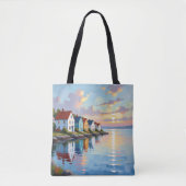 Tote Bag Thème côtier | Maisons de plage sur la baie   (Devant)