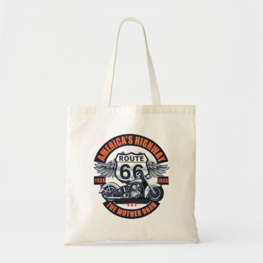 Tote Bag Thème de base foncé Route 66 Motos (Devant)