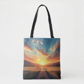 Tote Bag Thème de coucher de soleil Champ Esthétique Modern (Devant)