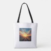 Tote Bag Thème de coucher de soleil Champ Esthétique Modern (Dos)