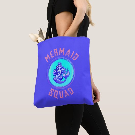 Tote Bag Thème de fête d'anniversaire de l'équipe de sirène (De près)