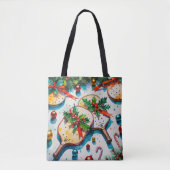 Tote Bag Thème de Noël de Pickleball (Devant)