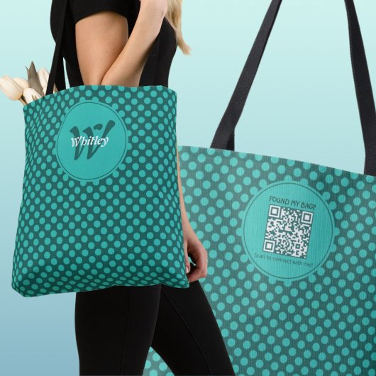 Tote Bag Thème de points chic Code QR dynamique intelligent