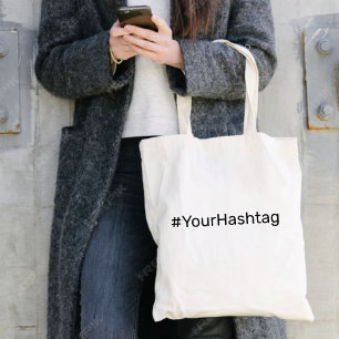 Tote Bag Thème de tendance minimaliste Hashtag contemporain