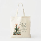 Tote Bag Thème Désert Bachelorette Party Cactus en Fleur (Devant)