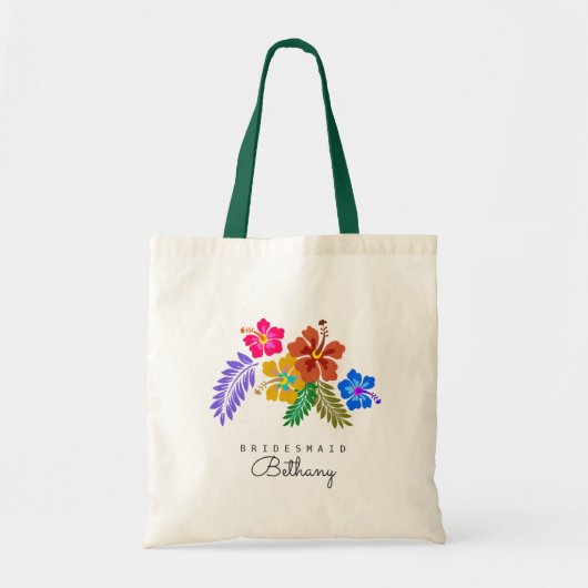 Tote Bag Thème Mariage hawaïen Hibiscus Bridesmaid (Devant)