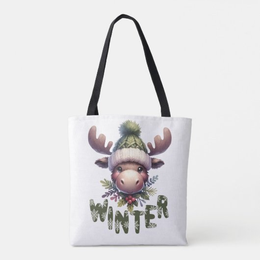 Tote Bag Thème Moose d'hiver (Dos)