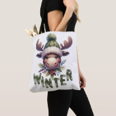 Tote Bag Thème Moose d'hiver (De près)