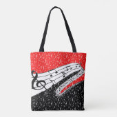 Tote Bag Thème musical rouge et noir (Dos)