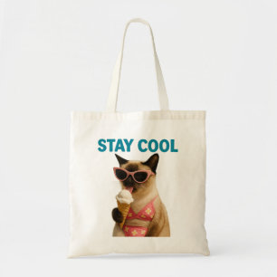 Tote Bag Thème plage pour les amoureux de chats siamois