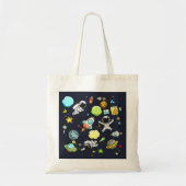 Tote Bag Thème spatial cool - Astronauts & Rocket Ships (Devant)