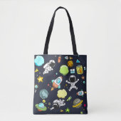 Tote Bag Thème spatial cool - Astronauts & Rocket Ships (Devant)