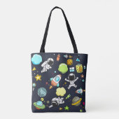 Tote Bag Thème spatial cool - Astronauts & Rocket Ships (Dos)