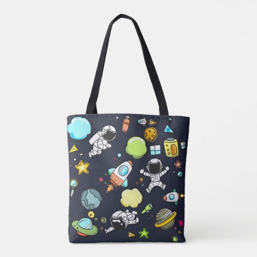 Tote Bag Thème spatial cool - Astronauts & Rocket Ships (Dos)