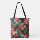 Tote Bag Thème vacances de Noël rouge et or (Dos)
