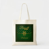 Tote Bag Thème vert foncé royal et or (Devant)