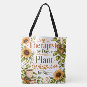 Tote Bag Thérapeute chuchoteuse de plantes, tournesols